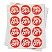 50% Percent Off Sales Labels Self Adhesive Stickers (Red White / 1" ) - 300 labels per package