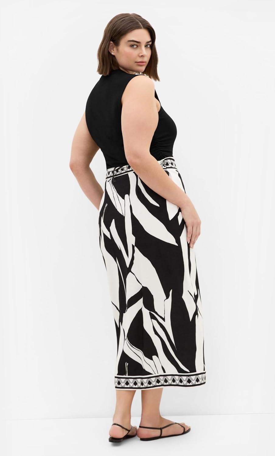 City Chic Plus Size Skirt - Mirage Border