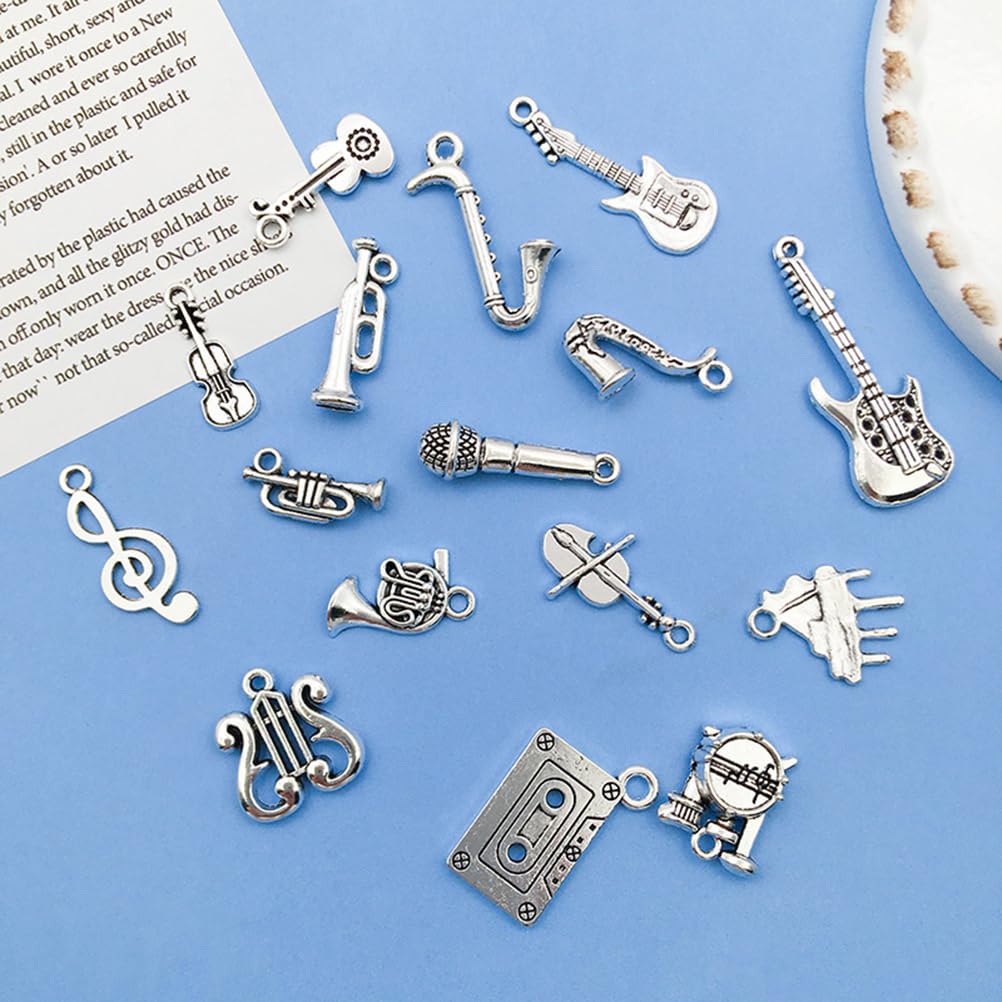 51 sztuk zawieszek w stylu retro, ręcznie wykonana, biżuteria z nutami, metalowa zawieszka, instrumenty muzyczne, charms dla miłośników muzyki, DIY, bransoletki, naszyjniki