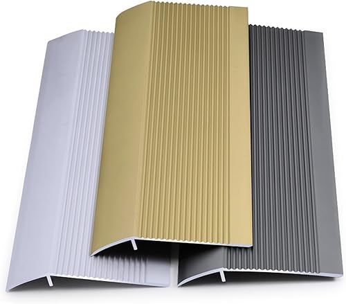 Tira de transición de suelo de aluminio, rampa de umbral de puerta extra ancha de 3.9 in para suelos irregulares, moldura de piso de puerta, cocina,