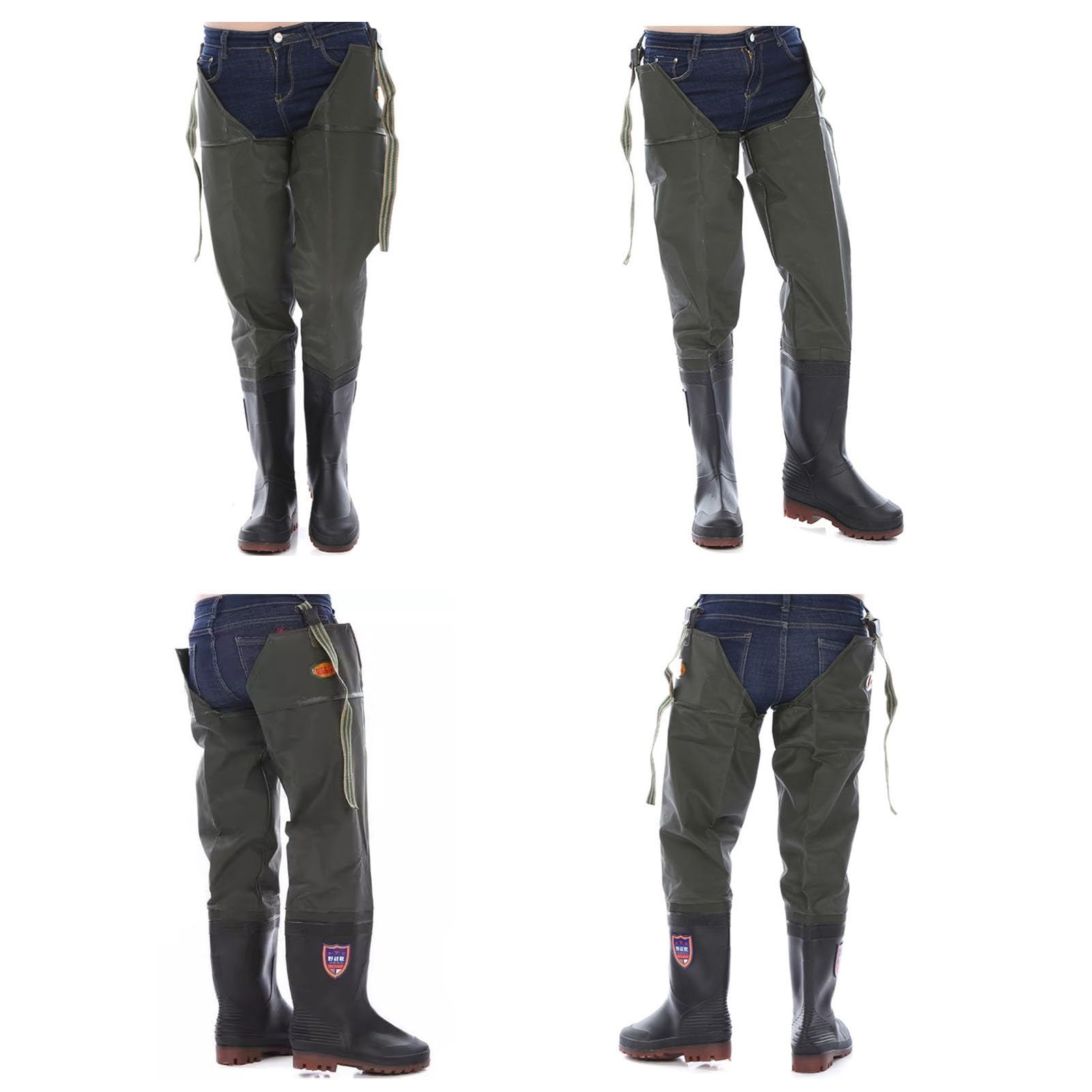 Waders Cuissardes Imperméables pour Hommes Et Femmes, Bottes De Pêche Et De Chasse De 80 Cm De Haut, Bottes De Cuissardes Antidérapantes Et Robustes