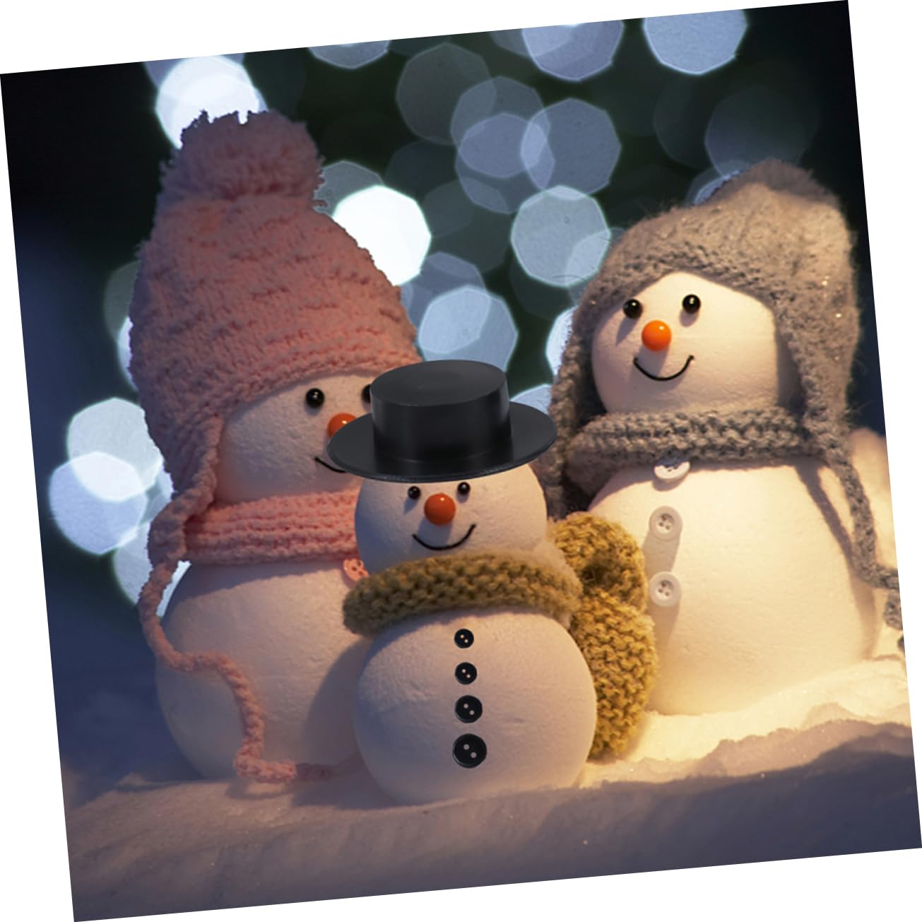 MAGICLULU 3 Sätze Handgefertigte Accessoires Schneemann-baumspitze Hüte Für Mini-schneemänner Weihnachten Leuchtender Schneemann Weihnachtsdekorationen Schneekugel Plastik 302 Stück * 3