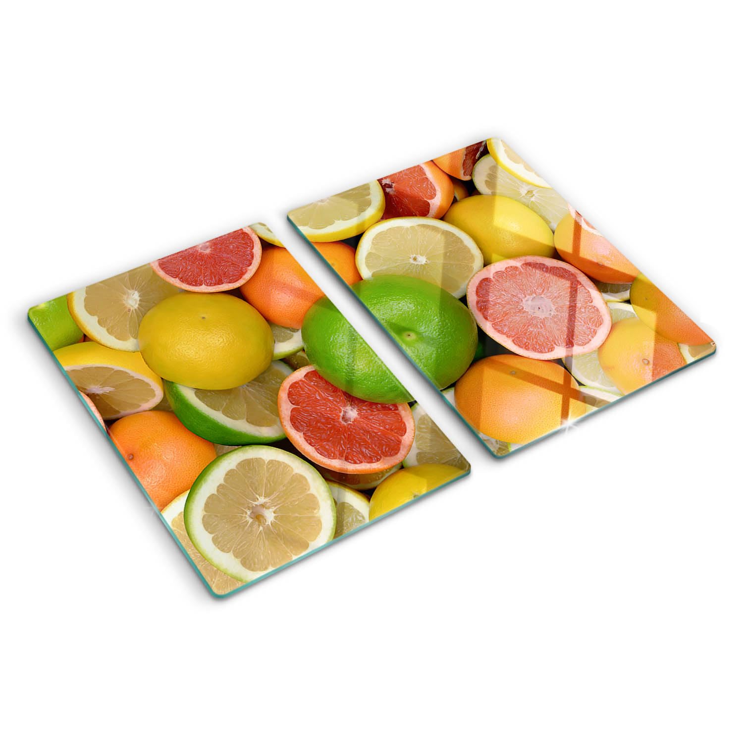 Planche à découper en verre trempé 2x40x52cm Tulup motif agrumes