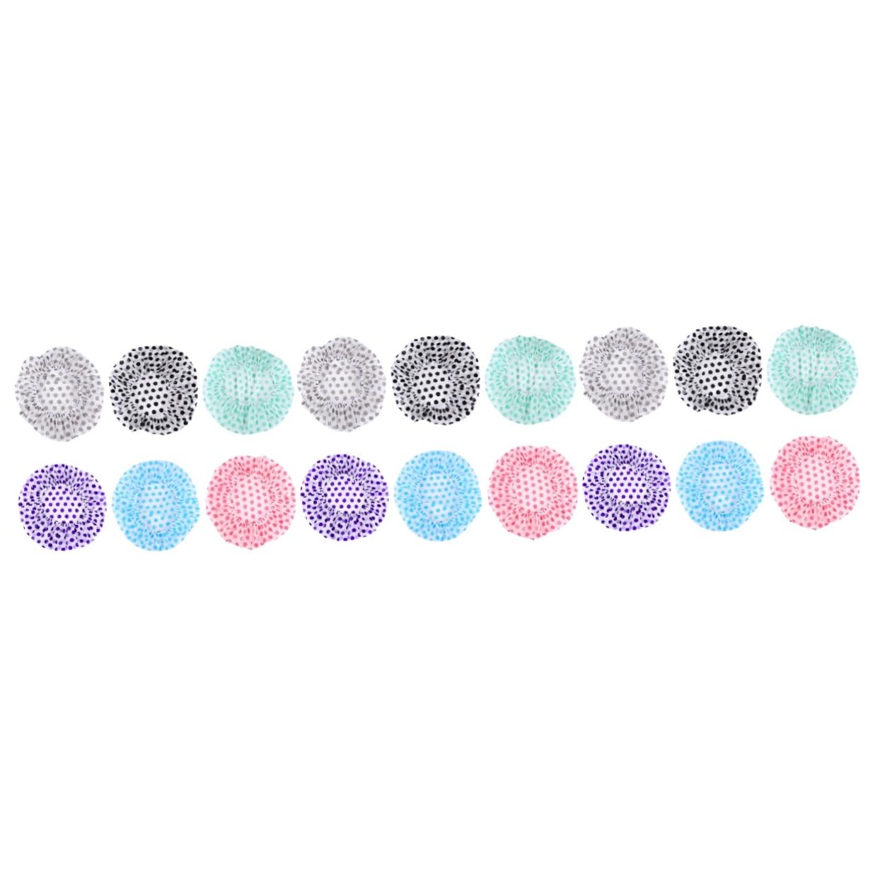 Healvian 18piezas Gorro De Ducha Reutilizable Para Mujeres Capucha De Baño Diseño De Puntos Para Mantener El Cabello Seco y Proteger Estilos Al Dormir
