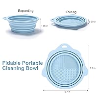 Vista 4 de Cuenco Limpiador de Brochas de Maquillaje Plegable de Silicona - Etercycle Herramienta de Limpieza Portátil para Brochas, Borlas de Polvo y Esponjas