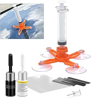 IKKAB Automotive Glass Repair Fluid, New Upgrade Car Windshield Chip Repair Kit with Pressure Syringes, Crack Repair Liquid Kit, Windshield Crack Repair Kit for Chips, Cracks, Star-Shaped Crack
