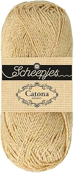 Scheepjes Catona Shine 404 English Tea - 50 g Cotton-Metallic Crochet Yarn