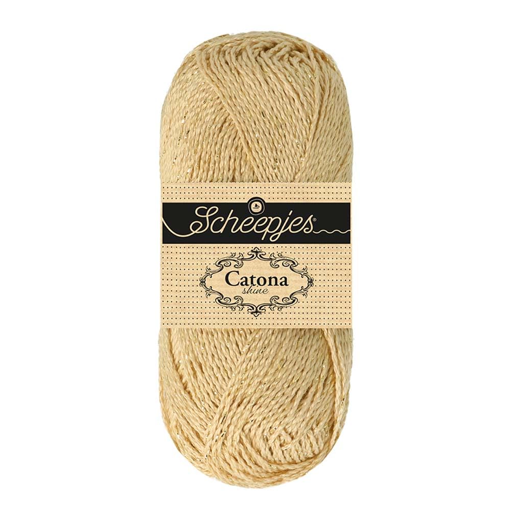 Hilo Scheepjes Catona Shine verde abeto y plata de 50g para labores de ganchillo