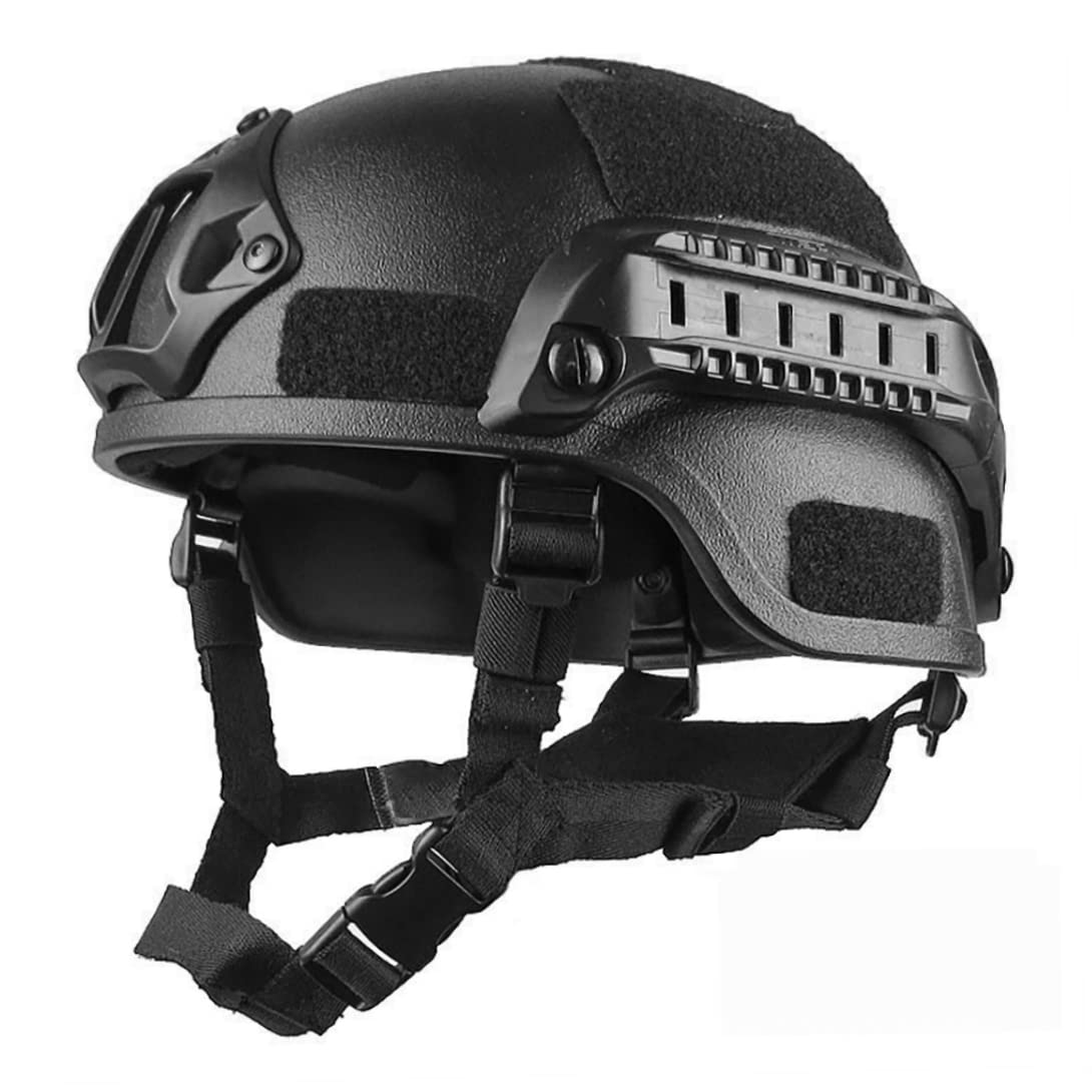 Casques Airsoft protecteurs, Casque de Jeu stratégique Rapide de qualité Casque de Jeu CS de qualité avec Montage et Rails latéraux NVG Black