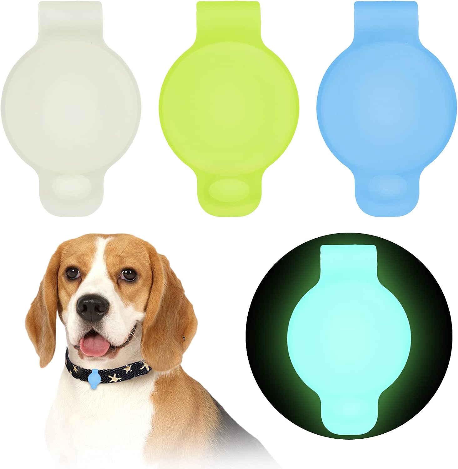 GABraden 3 Pack Protective Case for Airtag Tracker Holder Compatible with Airtag Dog Collar Glow Adjustable GPS Tracking Dog Cat…