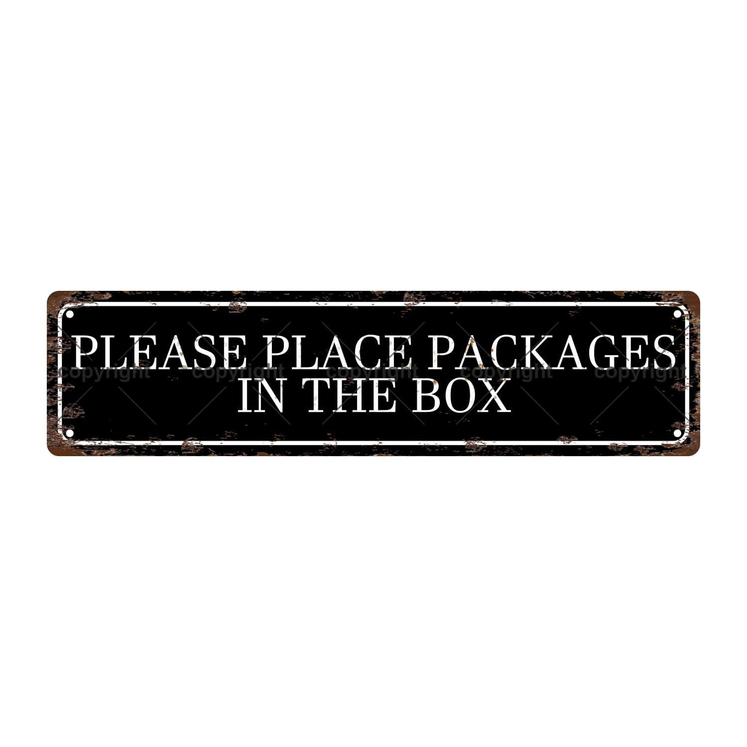 Please Place Packages in THE Box Package Metal Tin Street Sign Bar Cafe Garage Cave Home Room Wall Bathroom Farmhouse Garden Porch Patio Decor,4x16 Inch