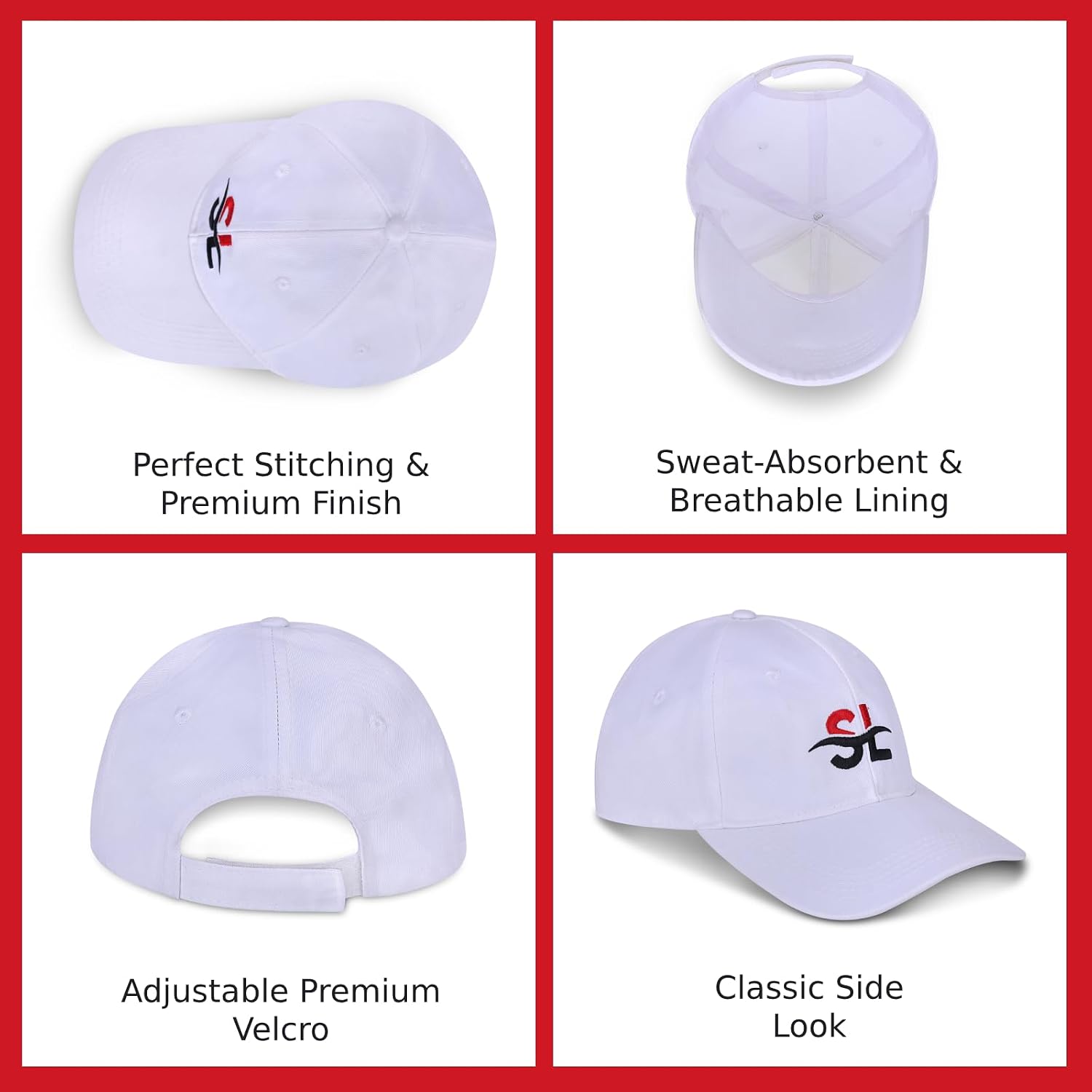 Unisex Cotton Baseball Cap with Adjustable Velcro Strap, Breathable Lightweight Hat for Outdoor & Travel