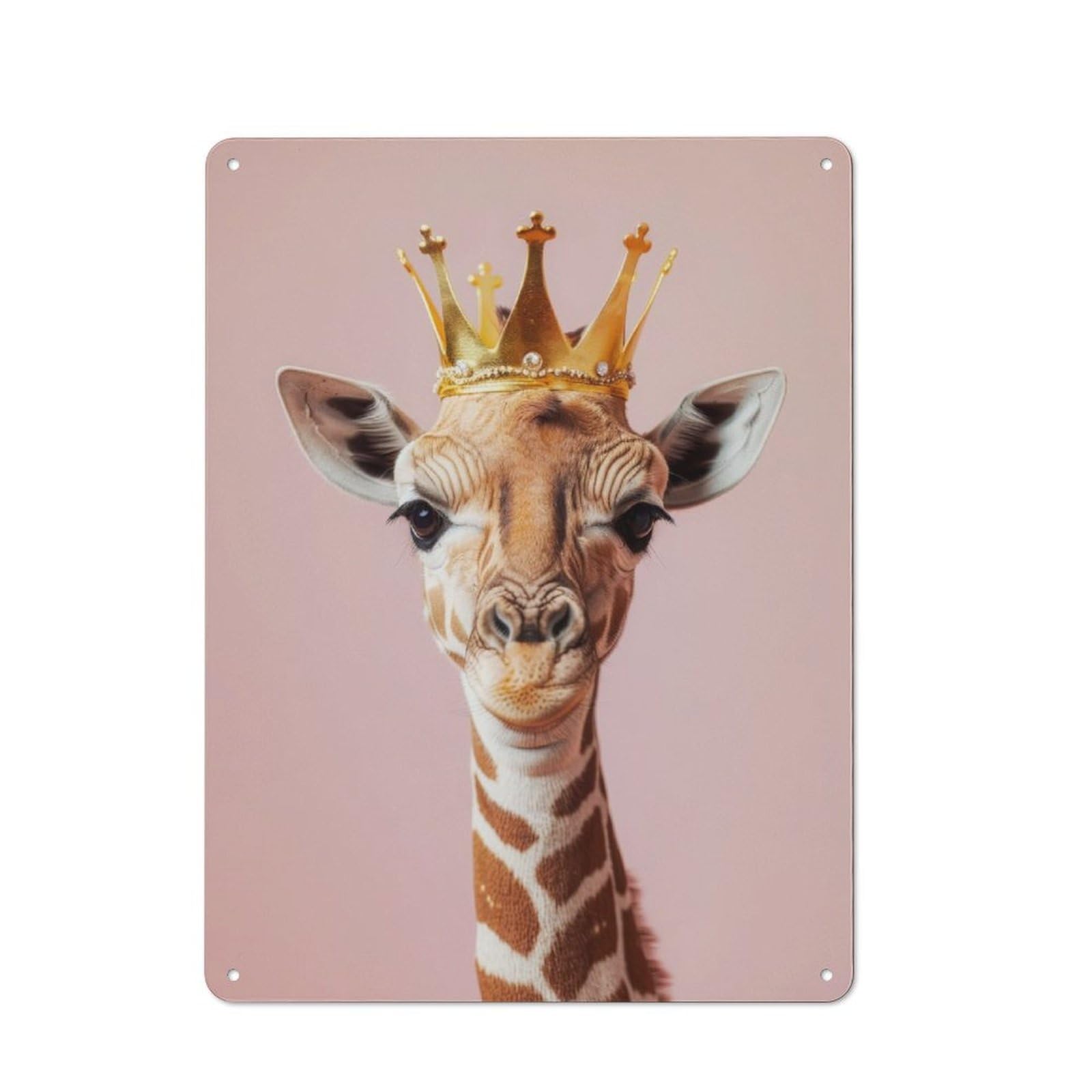 Junmoney Giraffe Pastel Crown Vintage Tin Sign 40X30cm With For Kitchen Or Home Bar, For Metal Sign Collectors, For Kitchen And Home Bar Decor
