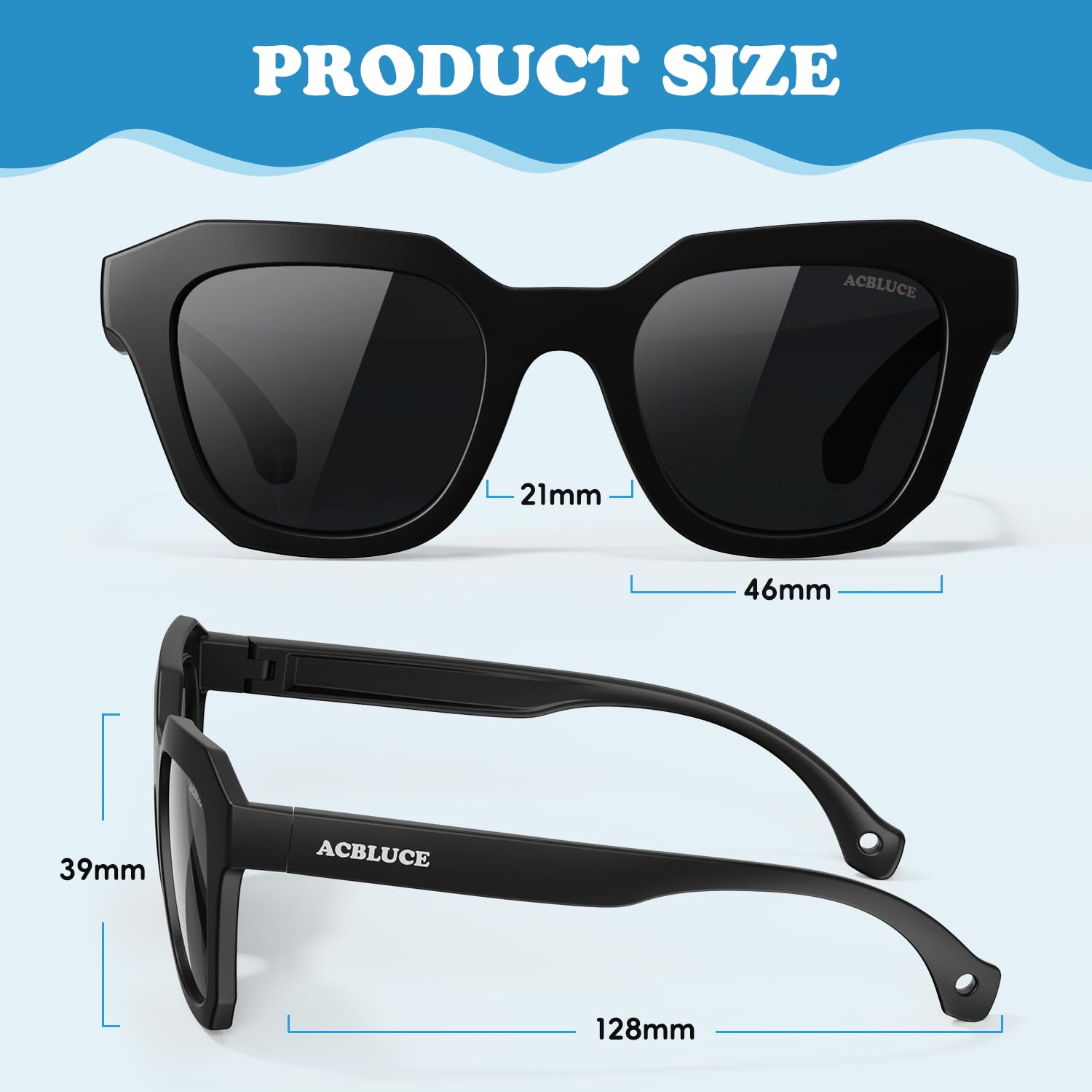 Gafas de sol polarizadas para niños y niñas, marco irrompible, para deportes, béisbol, playa, para niños de 5 a 12 años