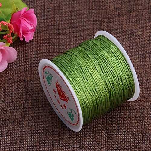 Kangnice 0.8mm Nylon Cord Thread Chinese Knot Macrame Rattail Bracelet Braided String 45M (Fruit Green)