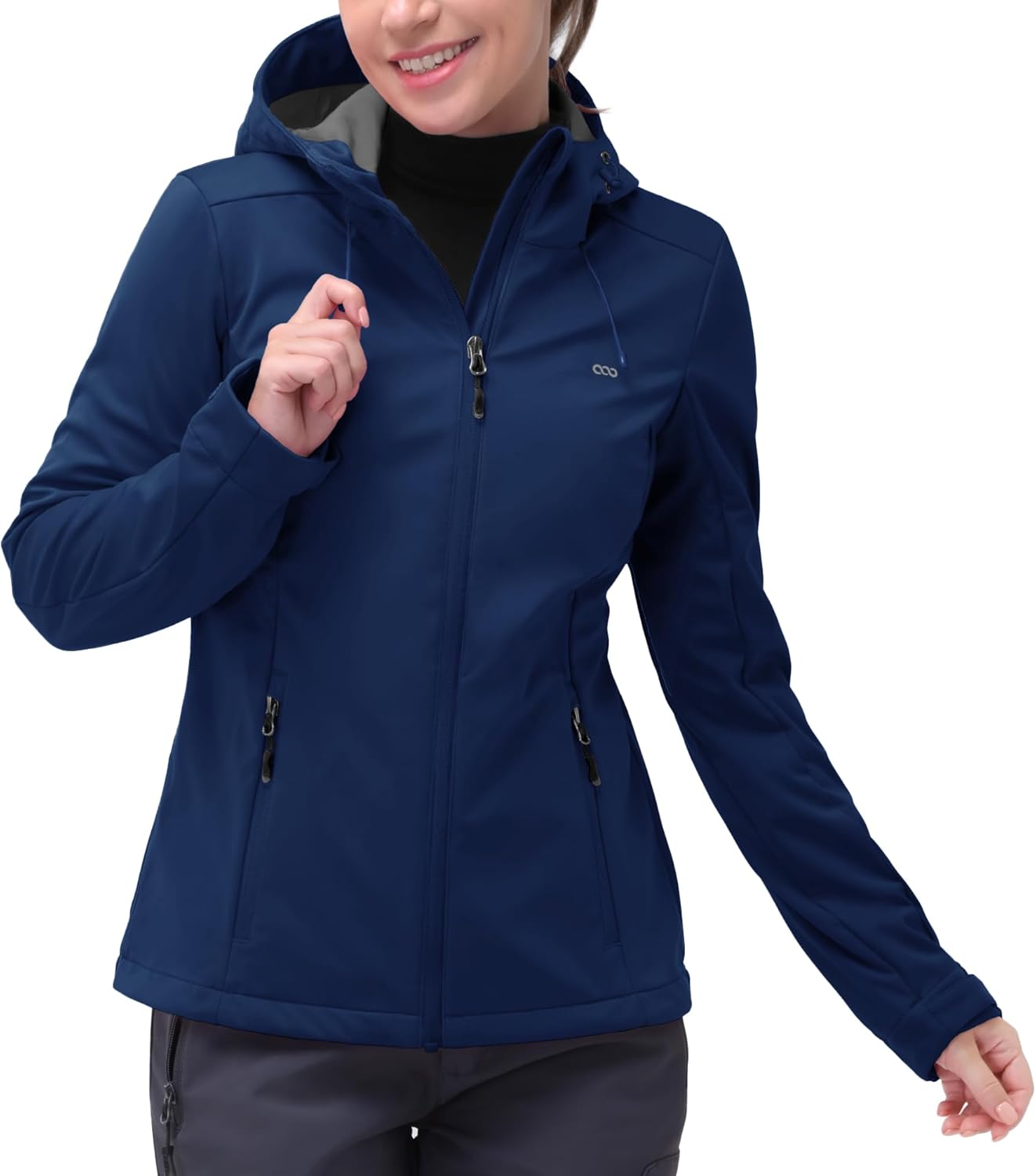 33,000ft Women's Softshell Jacket with Hood Waterproof Lightweight Windbreaker Windproof Rain Shell Jacket for Outdoor Hiking