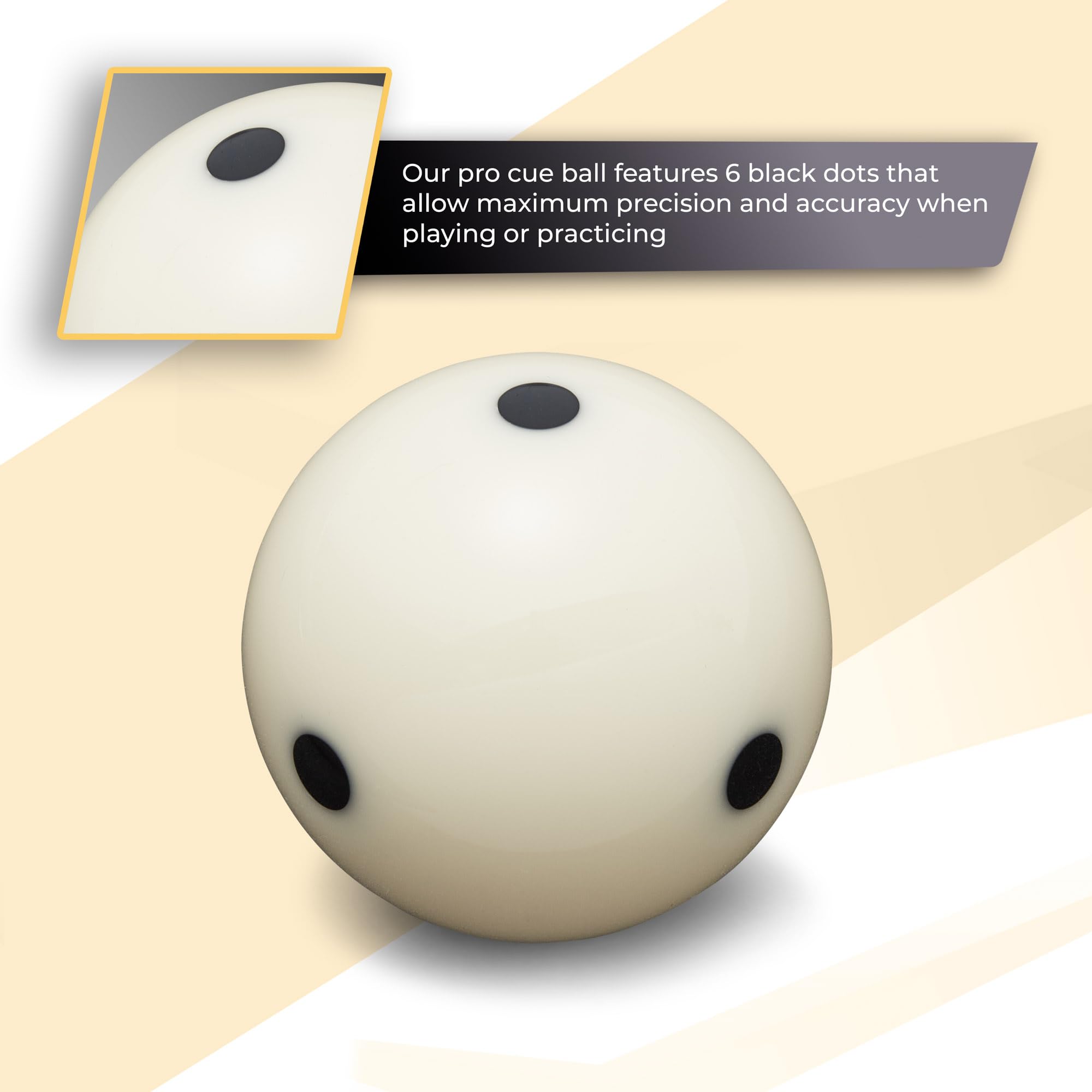 Cue-King Black Edition - Juego de Bolas de Billar de Grado AA+ de 2-1/4 Pulgadas, tamaño reglamentario con Bola de Taco con Puntos Profesionales, Bolas de Mesa de Billar, Juego de Bolas de Billar