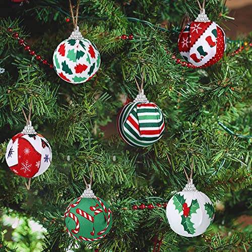 16 Pieces Christmas Ball Ornaments Fabric Wrapped Ball Ornaments Decorative Christmas Balls Christmas Tree Hanging Decorations For Christmas Tree Wreath Ornaments Home And Party Holiday Decor #TOP3