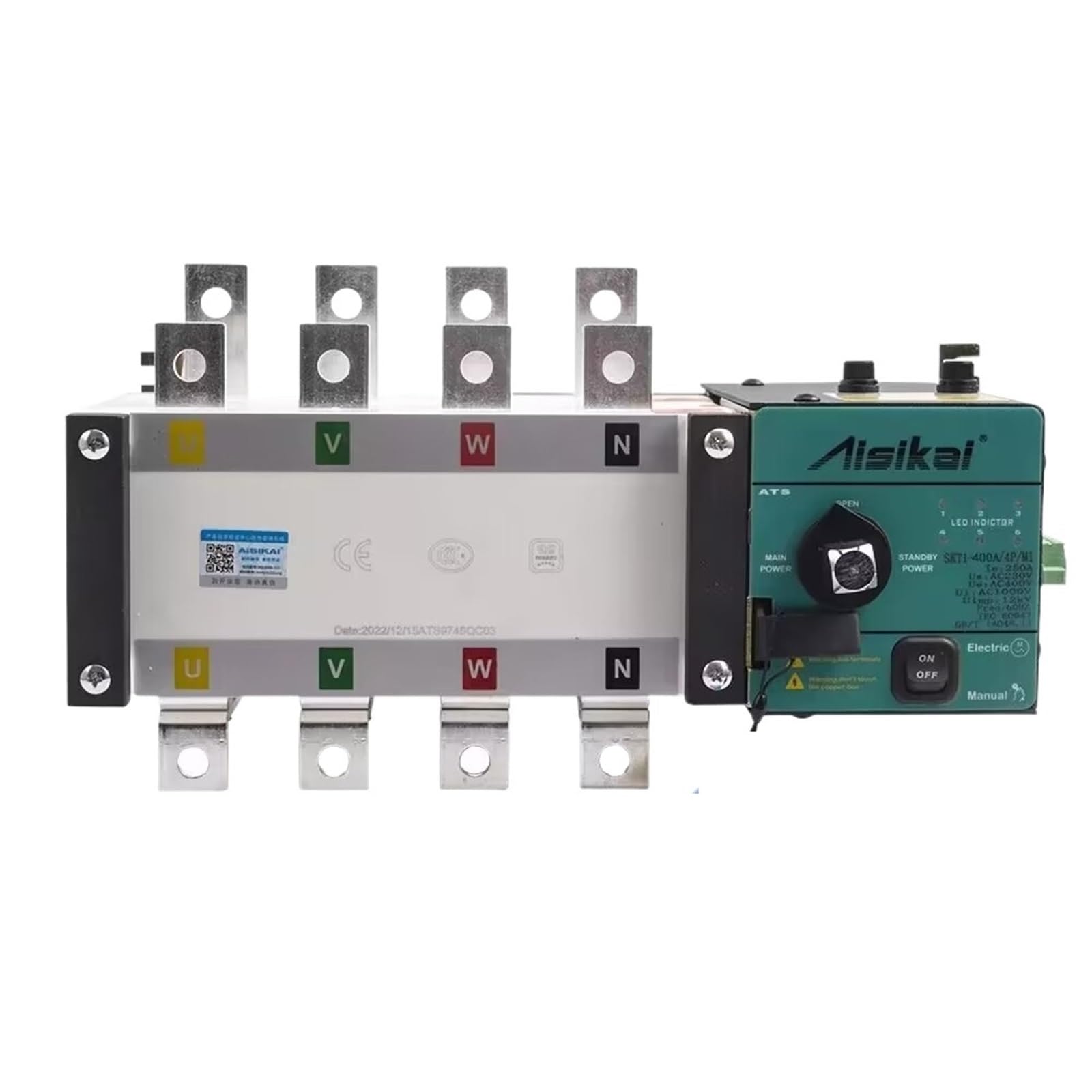 400 A 630 A 4P Generator podwójna moc, automatyczny przełącznik transferu, AC 220 V, części agregatu prądotwórczego, moduł sterowania kontrolera(AISIKAI 400 4P)