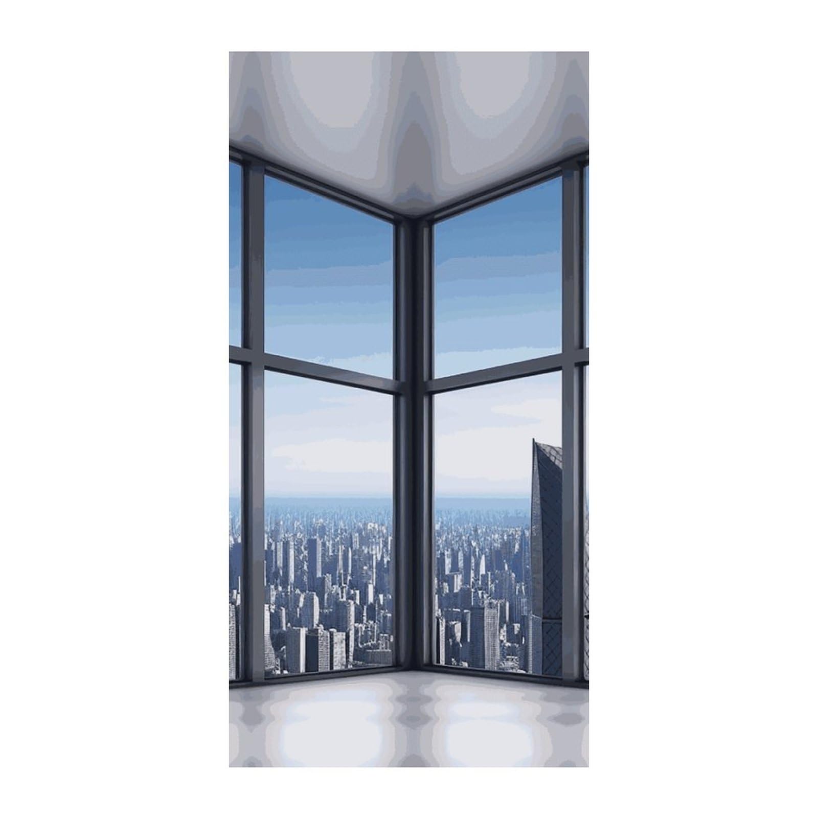 Adfgyerh Style Skyscraper Buildings Curtains，Polyester Blackout Extra Wide，Door Curtain， 35.4X 70.9 Inch For Temporary Room Dividers Bedroom Living Room，Room Darkening Curtains ，For Doorway Privacy For Wall Hangin