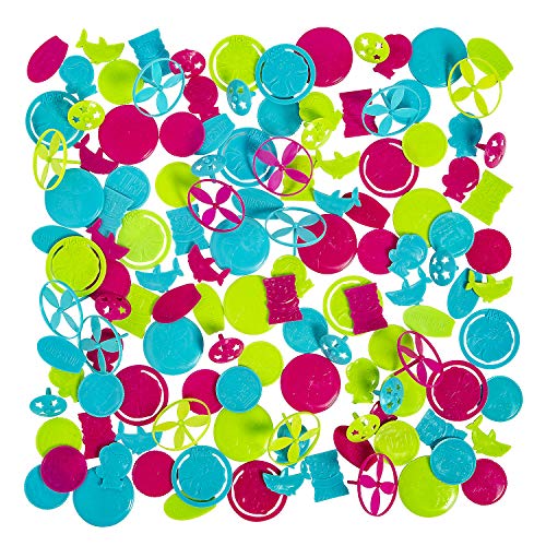 Fun Express Mini Luau Toy Surtido, juguetes de plástico para fiestas Luau, eventos en la playa y más, juego de juguetes surtidos vibrantes, 100 piezas Fun Express Mini Luau Toy Surtido, juguetes de plástico para fiestas Luau, eventos en la playa y más, juego de juguetes surtidos vibrantes, 100 piezas