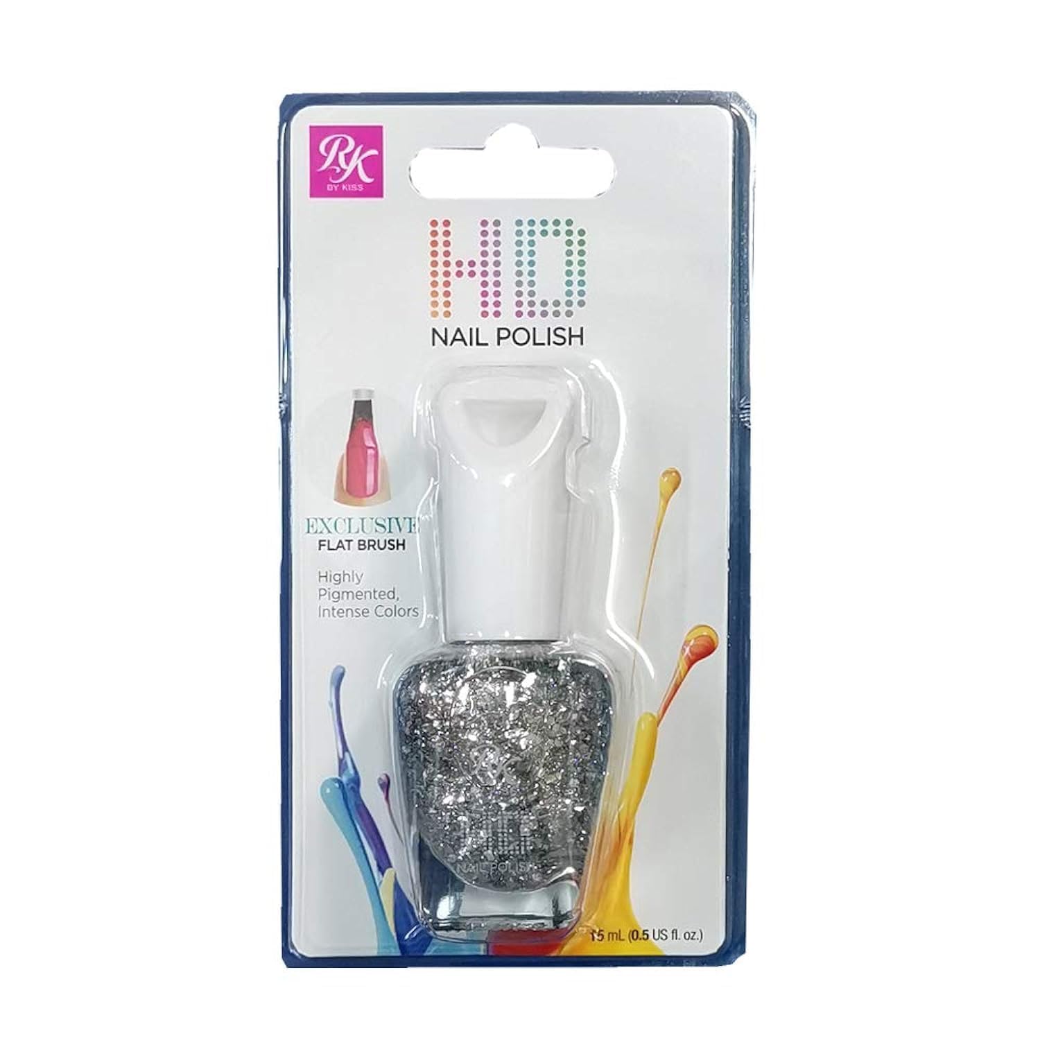 Kiss Ruby Es Hd Nail Polish Into The Future Hdp43, Silver Glitter, 15ml