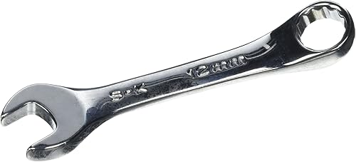 SK Professional Tools 88112 - Llave métrica de 12 puntos, corta, 0.472 in, combinada cromada con acabado SuperKrome, fabricada en Estados Unidos