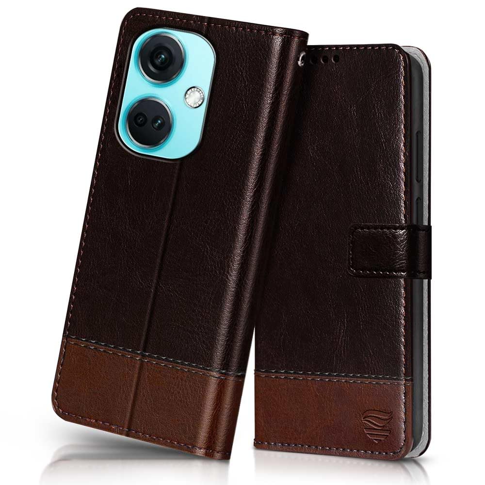 FLIPPED Vegan Leather Flip Case Back Cover for 1+ OnePlus Nord CE 3 5G (Flexible, Shock Proof | Hand Stitched Leather Finish | Card Pockets Wallet & Stand | Coffee with Brown) (B0CDQDFZR9) Amazon Price History, Amazon Price Tracker