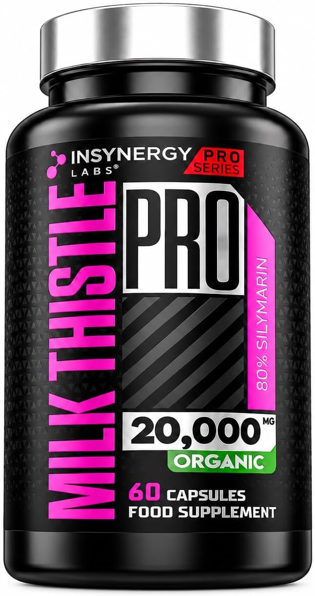 Milk Thistle 20,000mg Organic Per Capsule High Strength 80% Silymarin