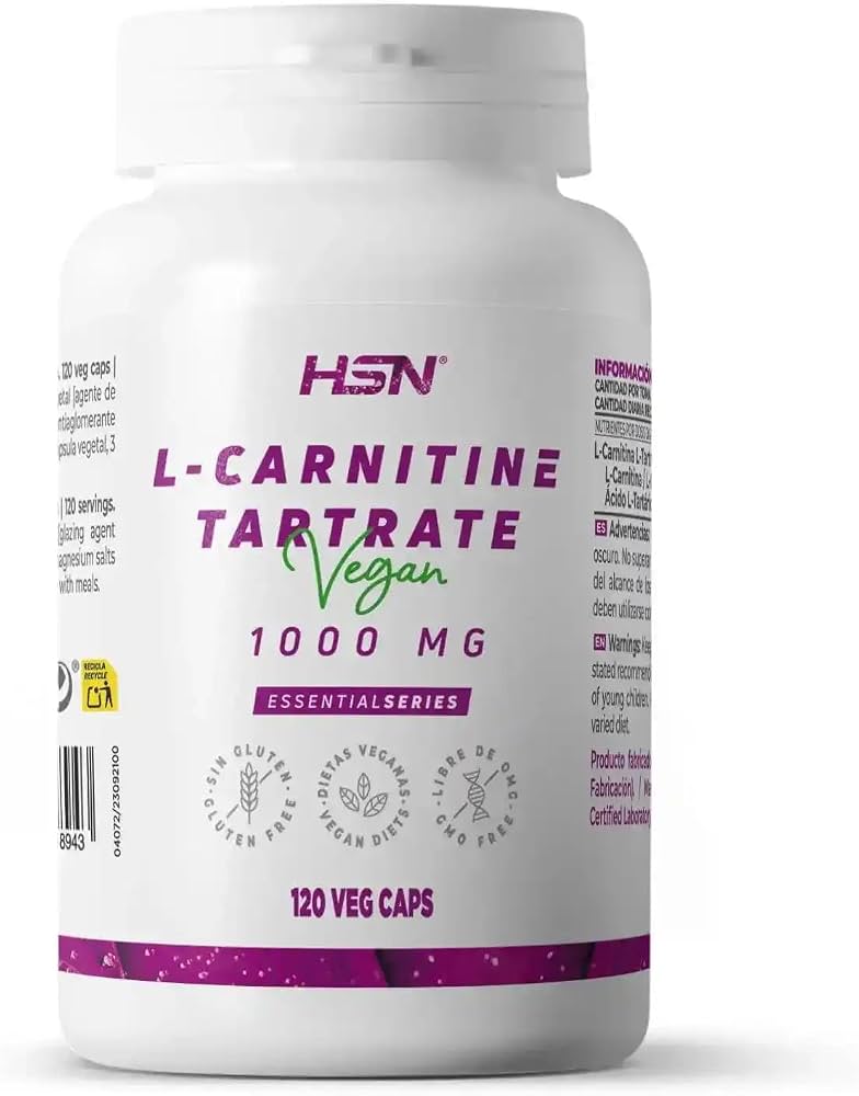 l carnitina l tartrato HSN L-Carnitina L-Tartrato 1000mg - 120 Cápsulas Vegetales Nad+ Glutathione 250mg Liquid Nutricosts L Treat anemias Size:40 lb