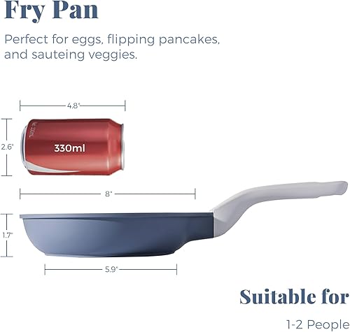 Miniatura 2 de PRICUSIS - Sartén antiadherente de cerámica, sartenes de 8/10/12 pulgadas sin tóxicos, sartenes para huevos y tortillas y para el chef, compatible