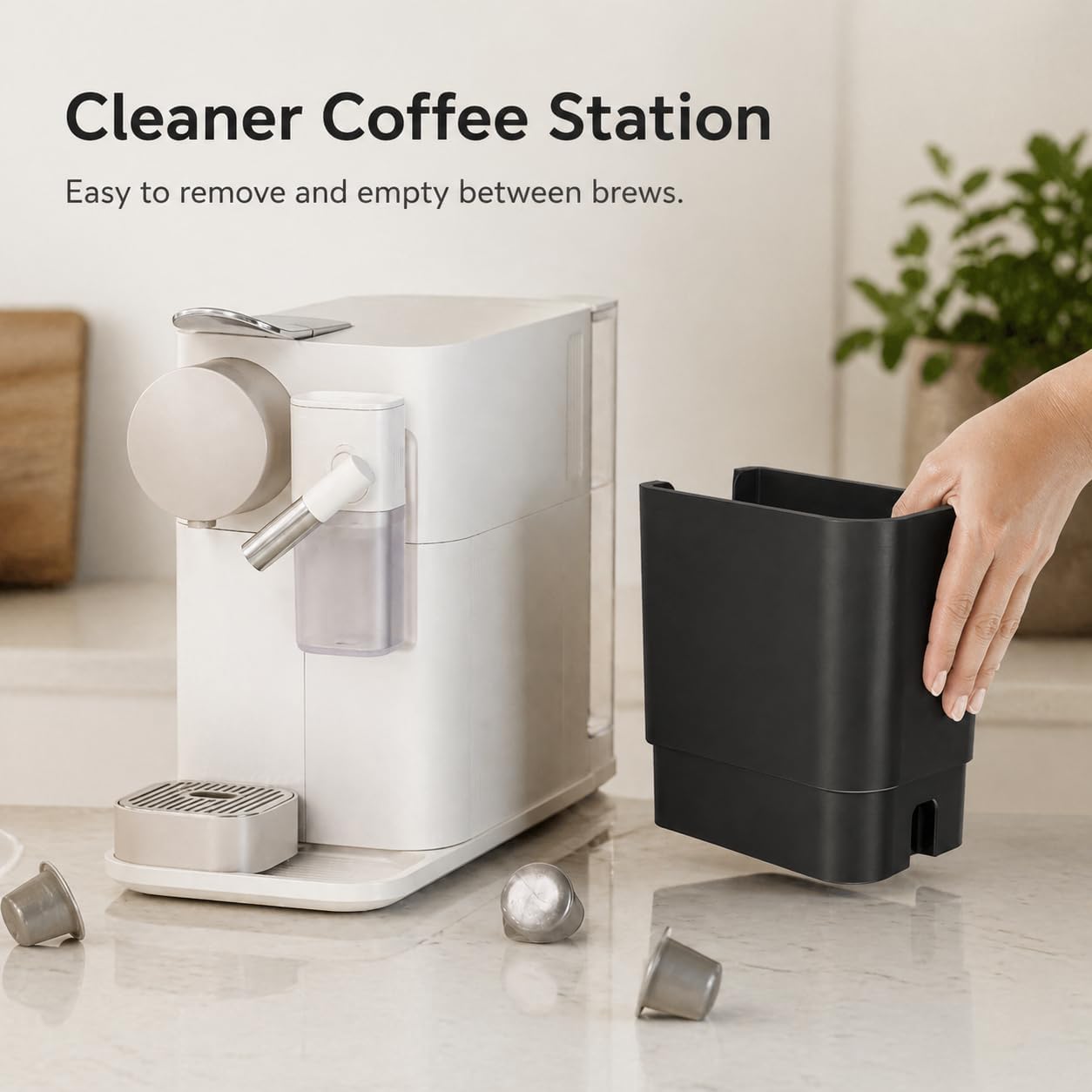 SplashNColor Coffee Pod Tray Compatible with Nespresso Lattissima One EN500 – Used Capsule Container | Snap-in Replacement Drip Drawer | Keeps Countertop Clean and Organized