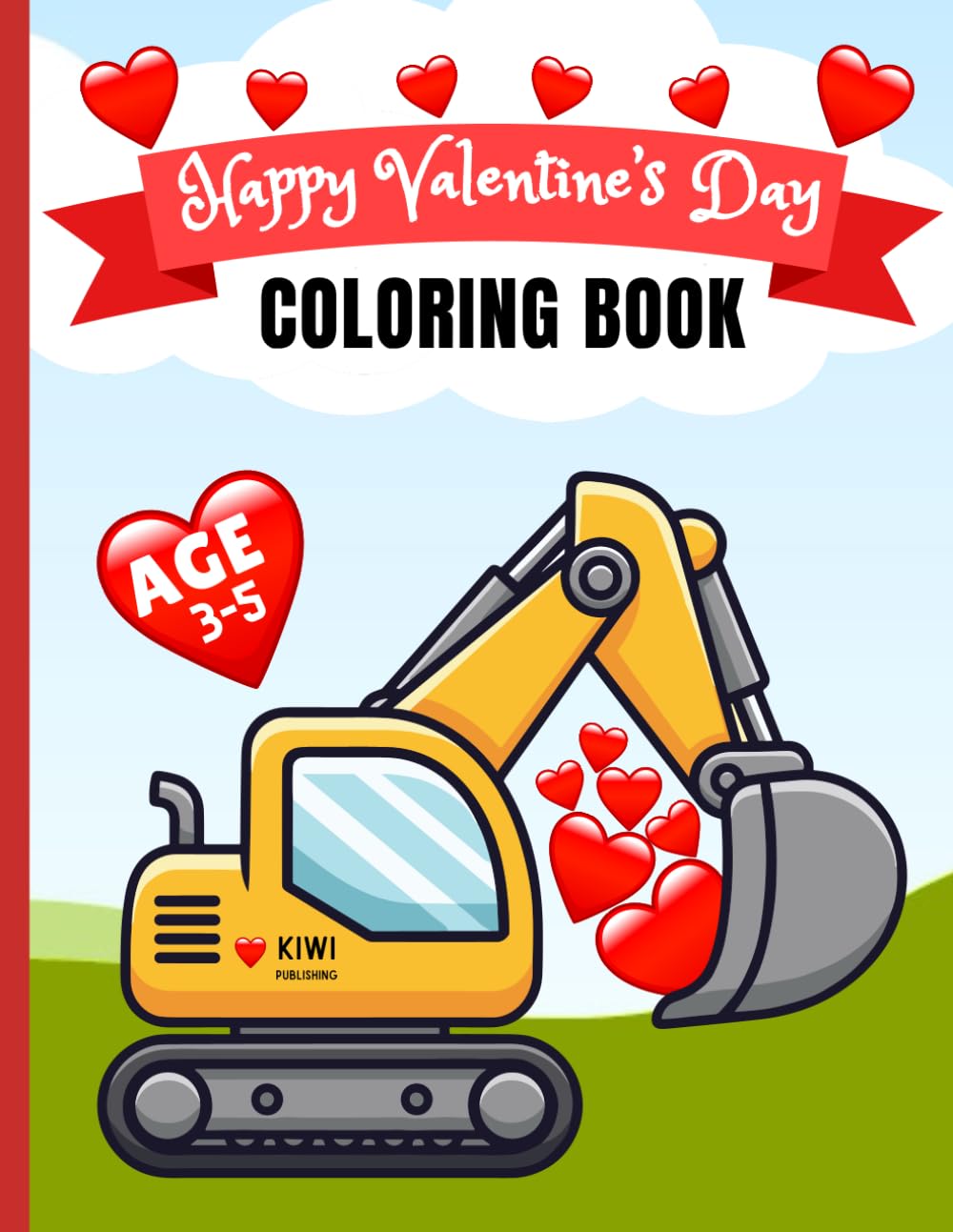 Happy Valentine's Day Coloring Book: Color Vehicles & Hearts for kids Age 3-5 (Coloring Books for kids)