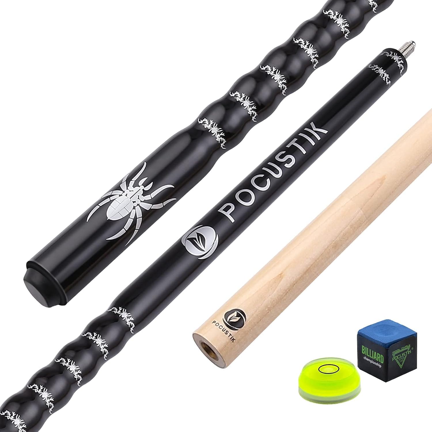 POCUSTIK Set of 2 Pool Cues 58" 2-Piece Billiards Sticks House Bar Low Deflection Maple Cue Sticks for Men Women : Sports & Outdoors