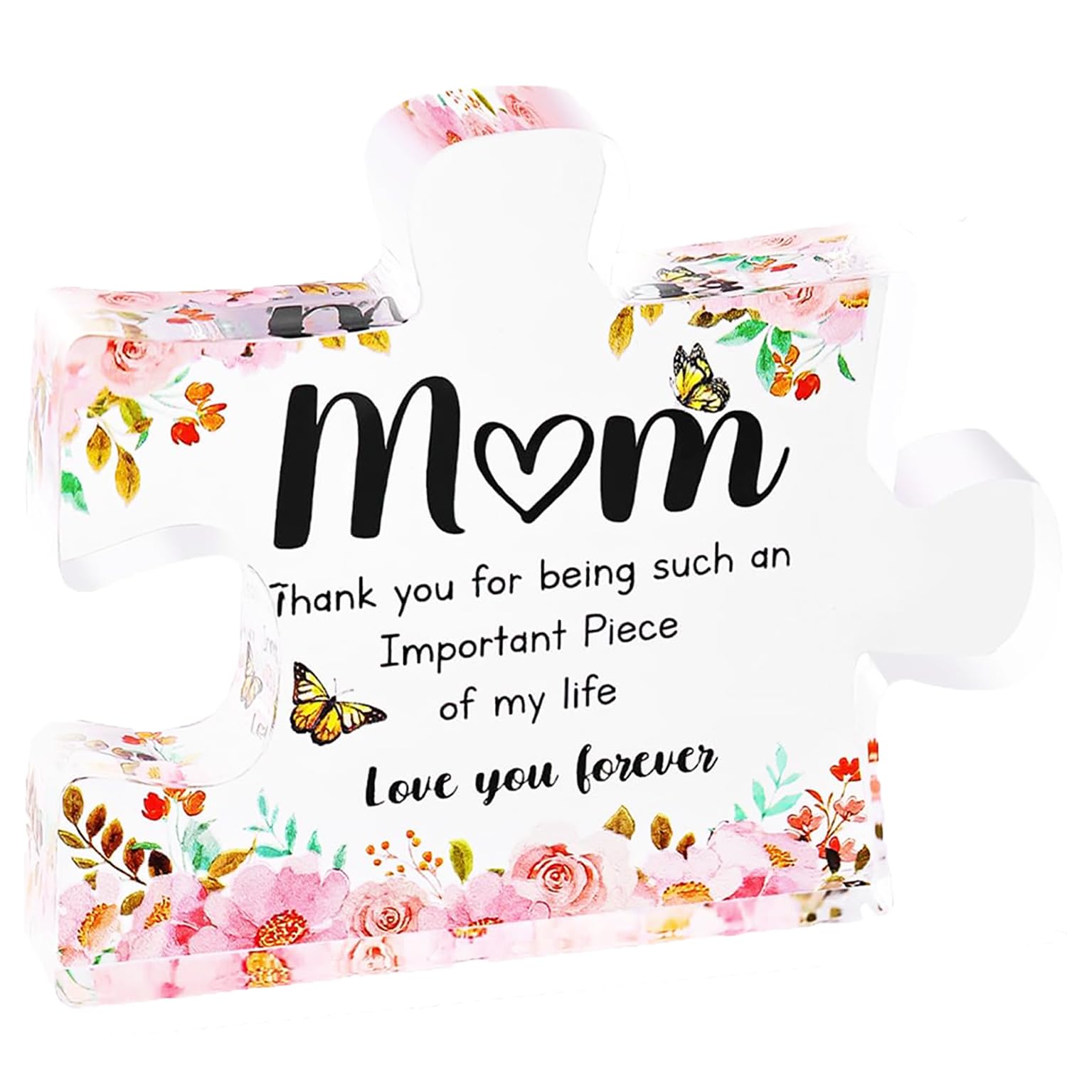 Mother's Day Gifts for Mom, Mother's Day Gift Ideas, Engraved Plaque Gifts for Mom Birthday, Unique Acrylic Puzzle 3.9 x 3.3’', Gifts for Women, Mothers Day Gift from Daughter&Son, Birthday Gifts