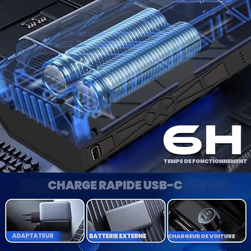 Souffleuse à Neige Thermique Portable 5000W - Déneigement, Dégivrage Pare-Brise, Nettoyage - Batterie Longue Autonomie