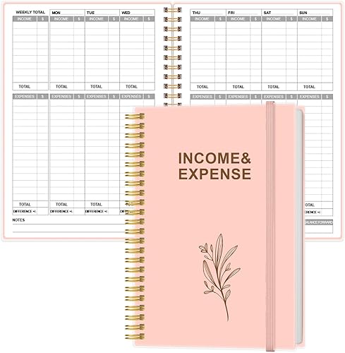 Vista 8 de Heveboik Income & Expense Log Book - A5 Income and Expense Ledger Book for Small Business, Accounting Bookkeeping Tracking Ledger Log Book for Woman