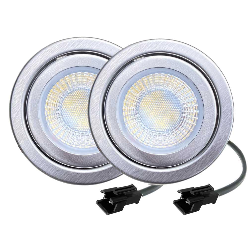 Hohota Warm White 2Piece 12V Dc 1.5W Led Cooker Range Hood Light 55-65Mm Hole Smoke Exhauster Ventilator Cabinet Lamp(,With Sm Connector)