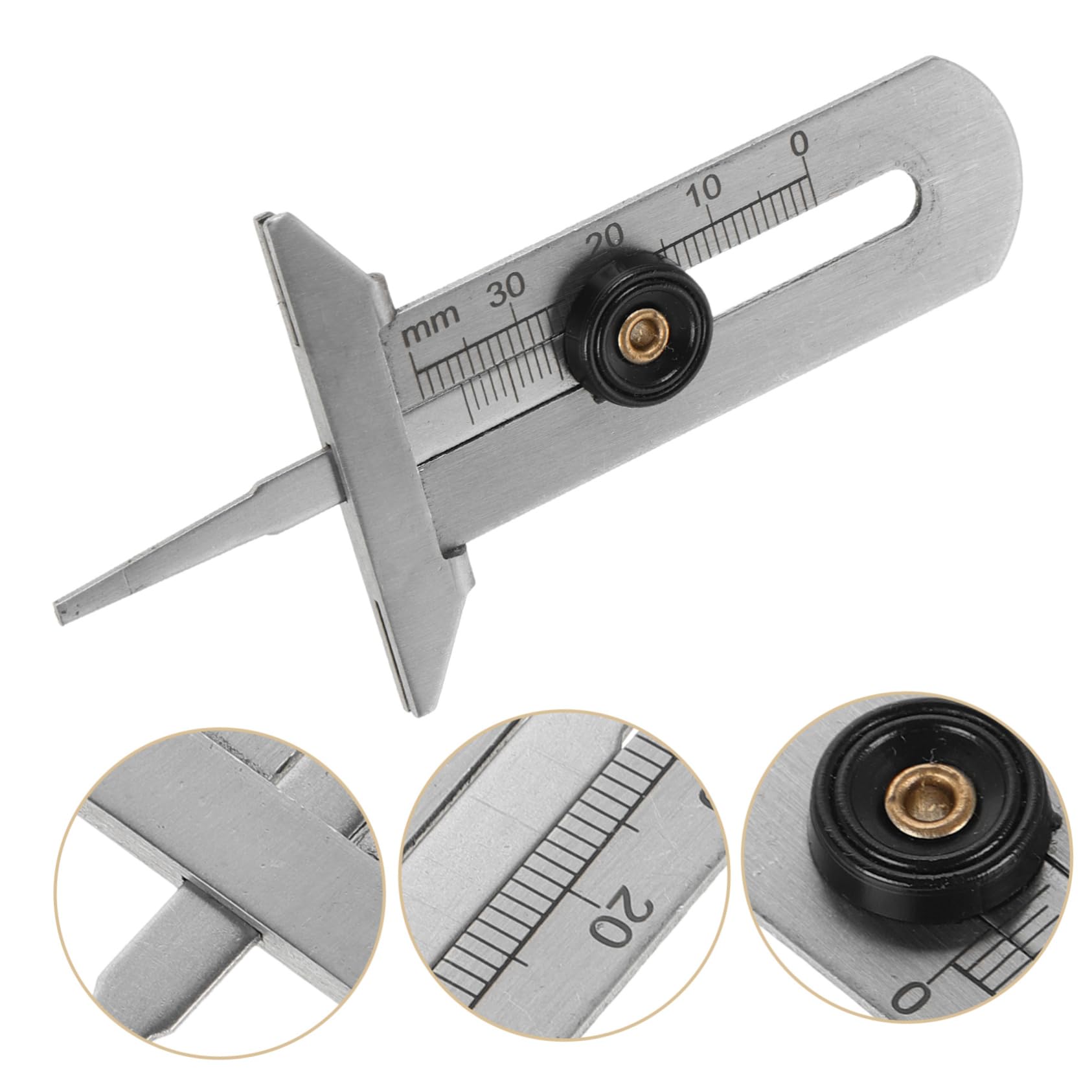 Ciieeo Profondimetro per Pneumatici in Acciaio Inossidabile 0-30 Mm Strumento Misurazione Precisa per Auto e Camion Design Compatto e Portatile