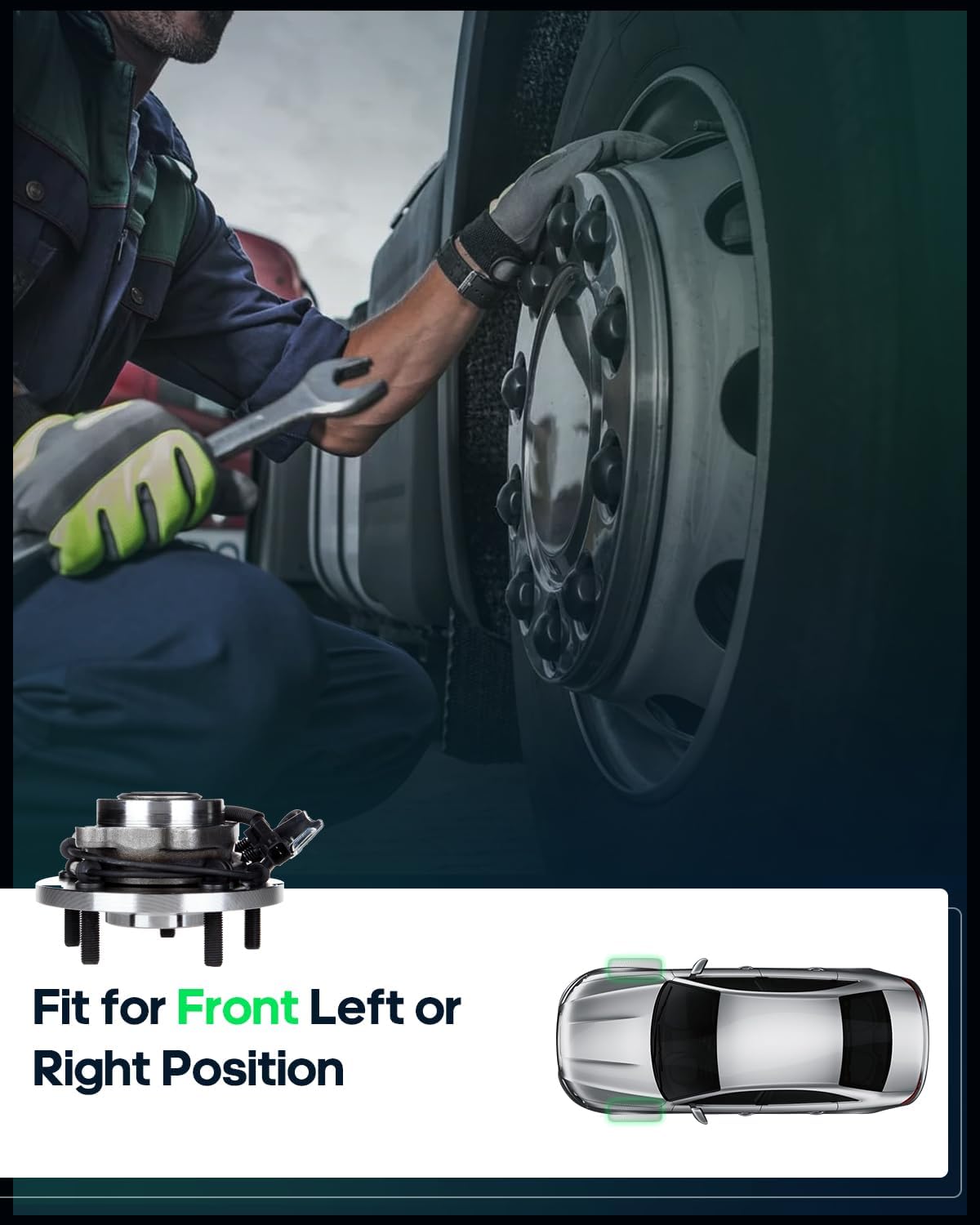 SCITOO Wheel Hub Wheel Bearing Assembly Front 515136 fit for Chrysler TOWN & COUNTRY 2008-2011 for Dodge GRAND CARAVAN 2008-2011 for Volkswagen for Routan 2009-2012 5 Lugs W/ABS 1pc