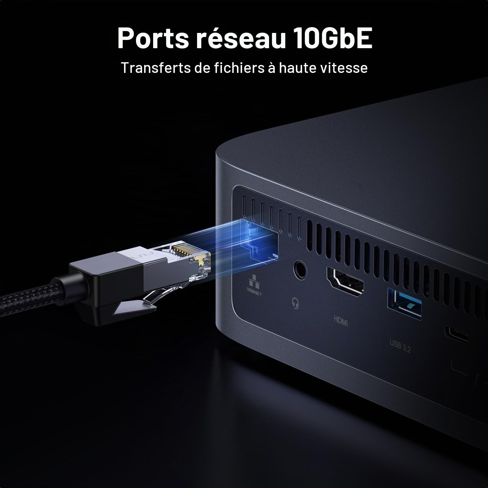 UGREEN NASync DXP480T Plus + UPS, Respaldo de batería CD 120W, NAS SSD All-Flash de 4 bahías, CPU Intel i5 1235u de 10 núcleos, 8 GB de RAM DDR5, SSD de 128 GB, Puerto 10 GbE, HDMI 8K (Sin Disco)