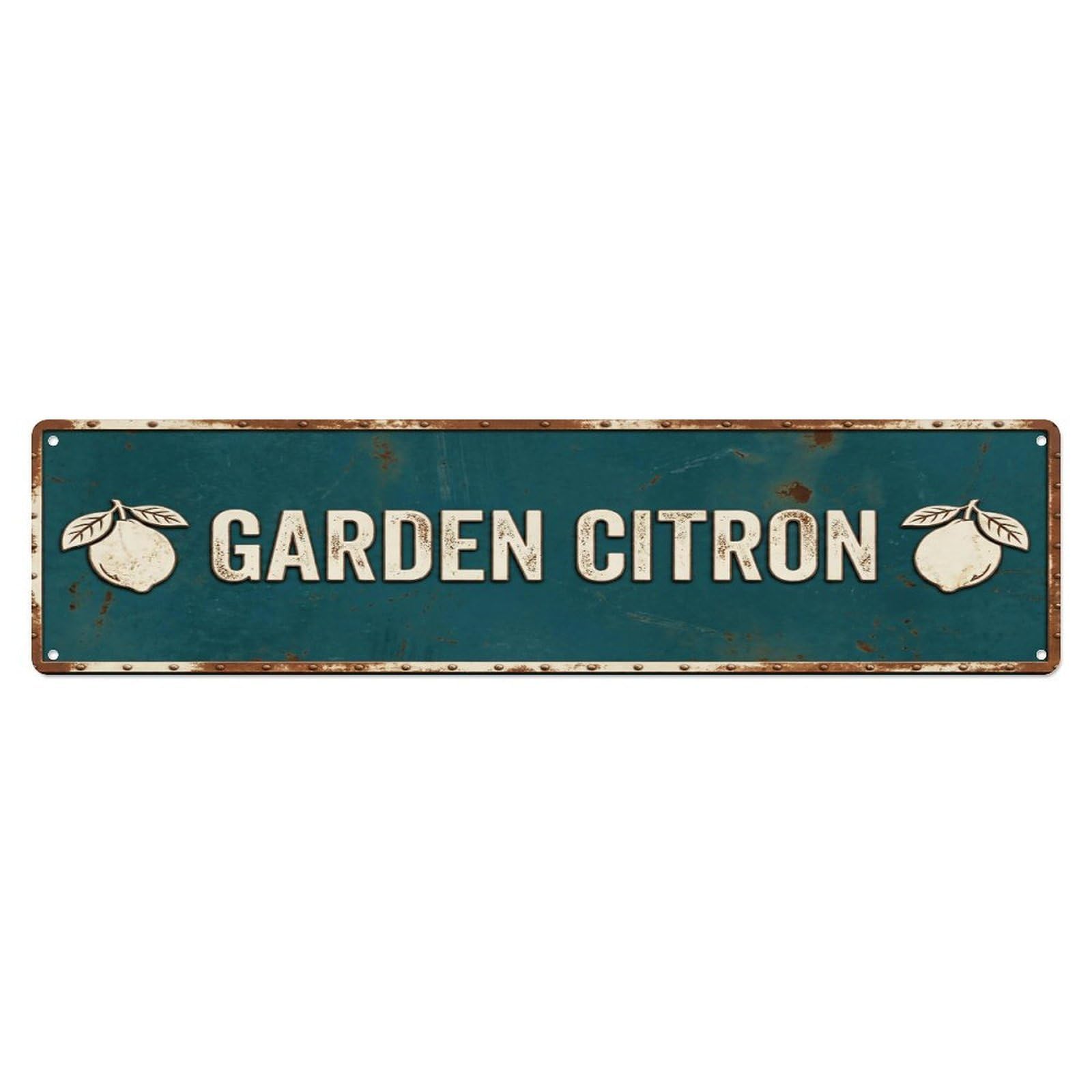 GARDEN CITRON Vintage Citrus Rustic Farmhouse Metal Tin Sign