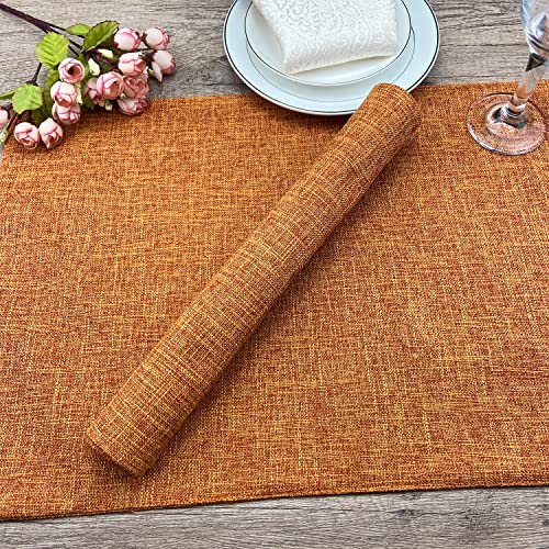 Weabetfu Cloth Placemats Set of 6 Heat Resistant Dining Table Placemmats Cotton Linen Machine Washable Kitchen Table Mats Wrinkle Free Thick Fabric Place Mats,Easy to Clean,13\" x 19\"