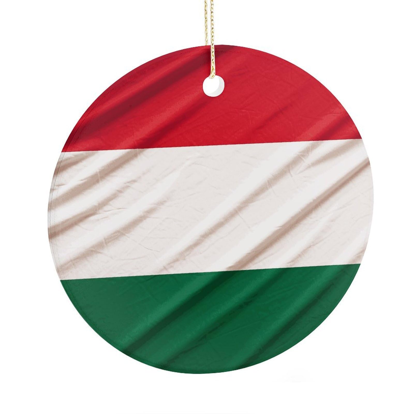 Fekiloot Style Italy Flag Christmas Ornaments 2.9 Inch Round Ceramic Ornament Keepsake Thank You Gifts For Office, Room, Home - Holiday Present Ideas