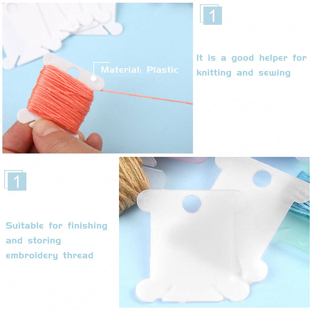 300 Stück Garnspulen Aus Kunststoff - Transparent Für Kreuzstich & Handarbeit