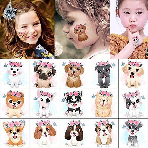 Yarlilyan 45 Sheets Cute Pet Animals Tattoos For Girls Boys, Children Birthday Party Favor Temporary Tattoo Sticker, Dog Lion Bear Giraffe Fake Waterproof Tattoo On Kids Body Hand Arm Face #TOP2