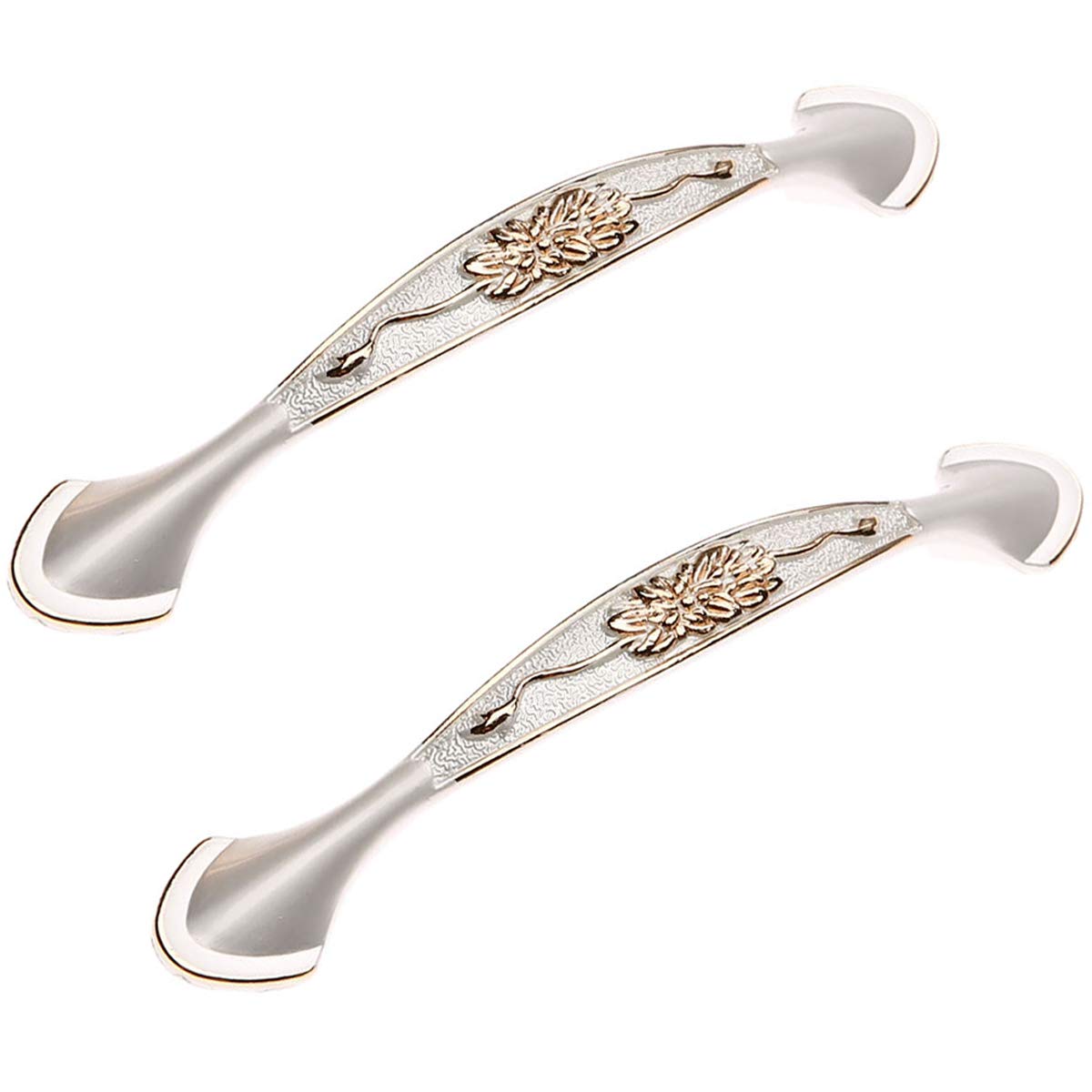 Wushadehans Style A Antique Brass Cabinet Drawer Handles 2Pcs Noble Zinc Alloy Drawer Pulls Kitchen Cabinet Knobs Hardware Hole Distance(,Hole Distance 128Mm)