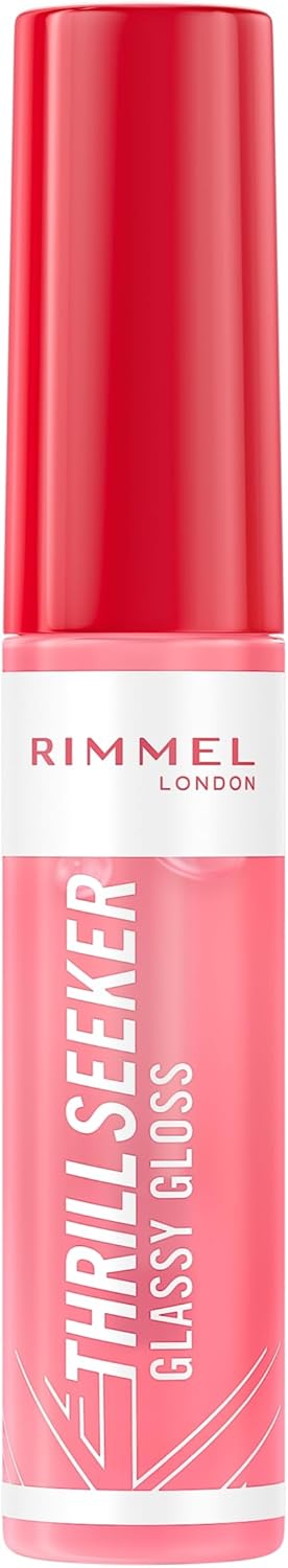 Rimmel London Thrill Seeker Glassy Gloss, 500 Pine to the Apple, Lip Gloss, Glassy Shine, Hydrating, Non-Sticky, Vegan Formula, Clean Formula, 10ml (0.33oz)