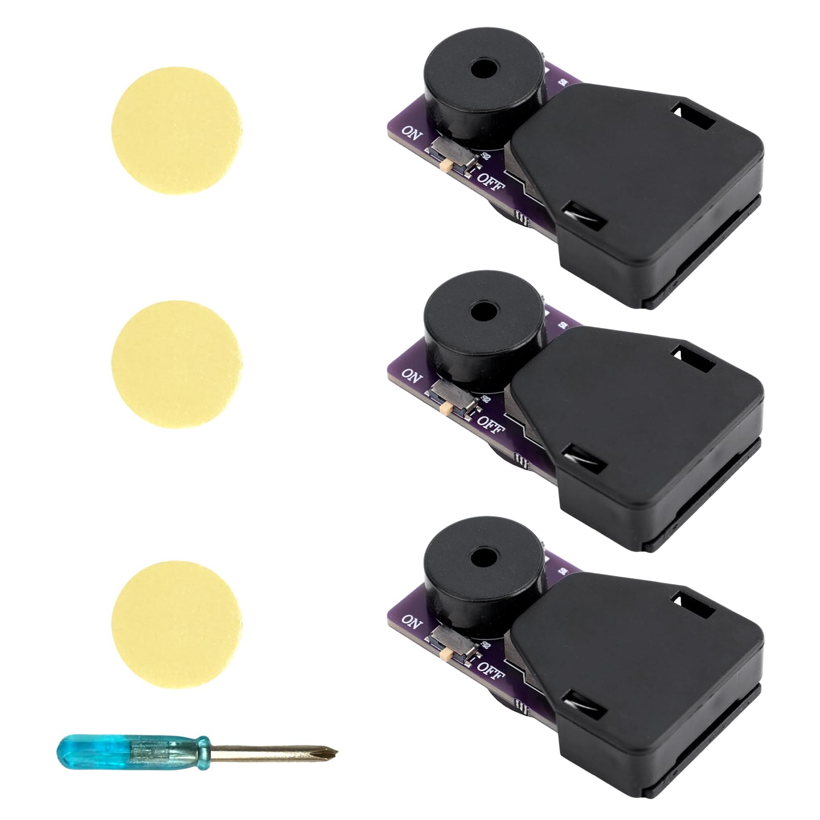BTFO 3pcs Prank Cricket Noise Maker, with 6 Sounds Buzzing Cricket Noise Machine Hidden Annoying Beeping Device Toys with Magnet Sticker for Adults Gag Gifts Party Office Home School Car (Dark Purple)