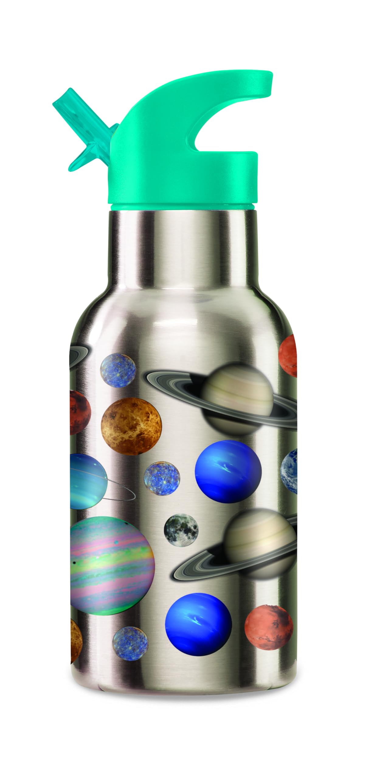 Crocodile Creek - Gourde enfant inox 350ml - Le système solaire - Étanche, solide et écologique - Hydratation quotidienne école et voyages - Dès 3 ans